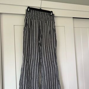 Billabong New Waves Elastic Waist Striped Wide Leg Pants Size L